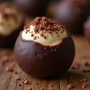 Brigadeiro cremoso perfeito com granulado de chocolate.