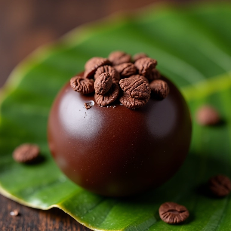 Brigadeiro de chocolate amargo vegano delicioso.