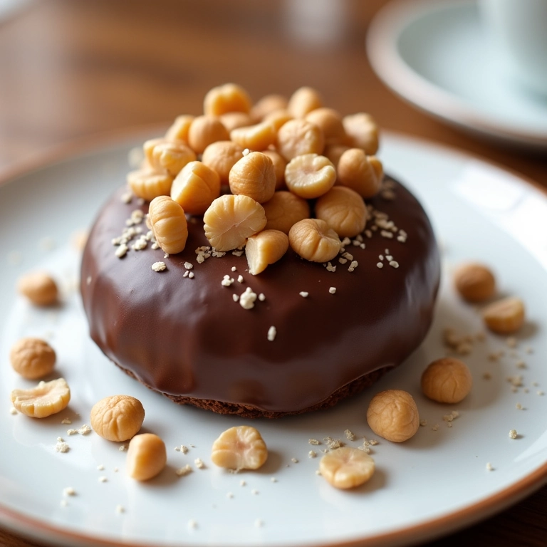 Brigadeiro gourmet de Nutella com avelãs.