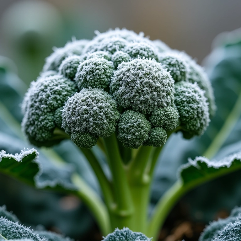 Brócolis com leve geada, dica extra de cultivo.