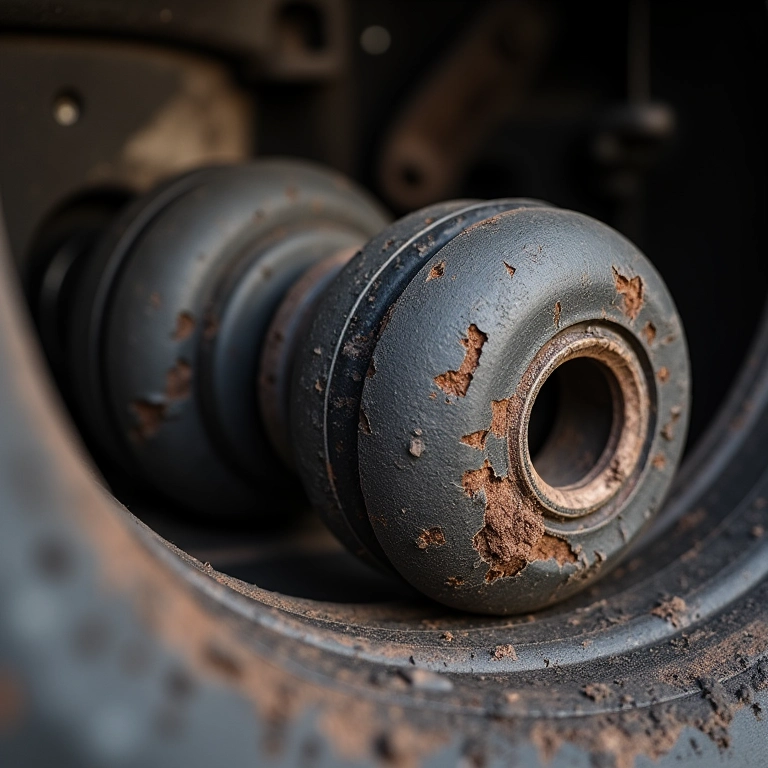 Buchas de suspensão desgastadas causando folga no câmbio.