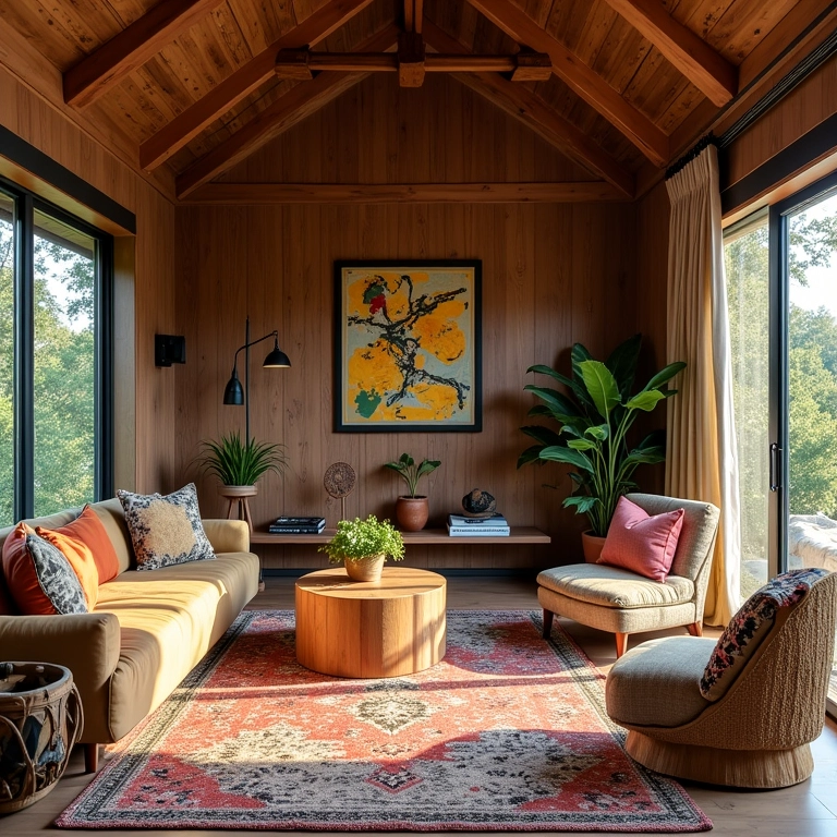 Cabana com decoração inspiradora e artesanato brasileiro.