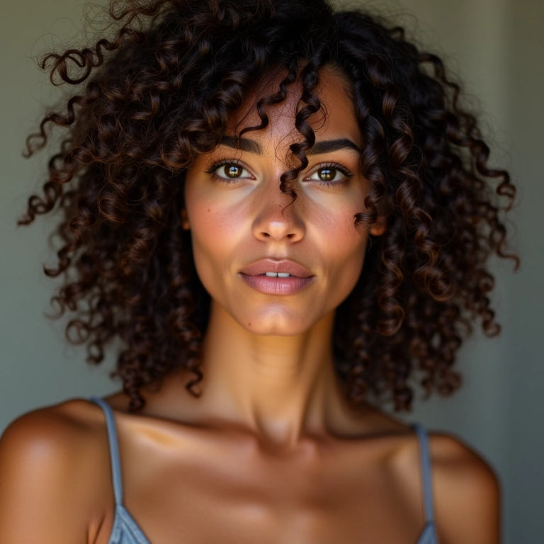 Cabelos cacheados e crespos definidos com vinagre de maçã.