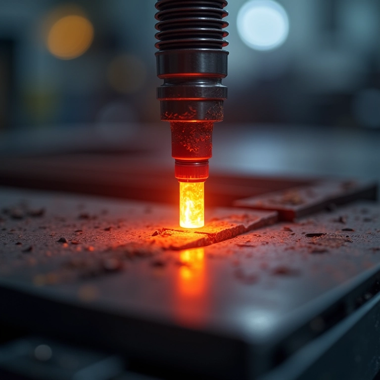 Cabo de vela de silicone resistindo a altas temperaturas em um teste de laboratório.