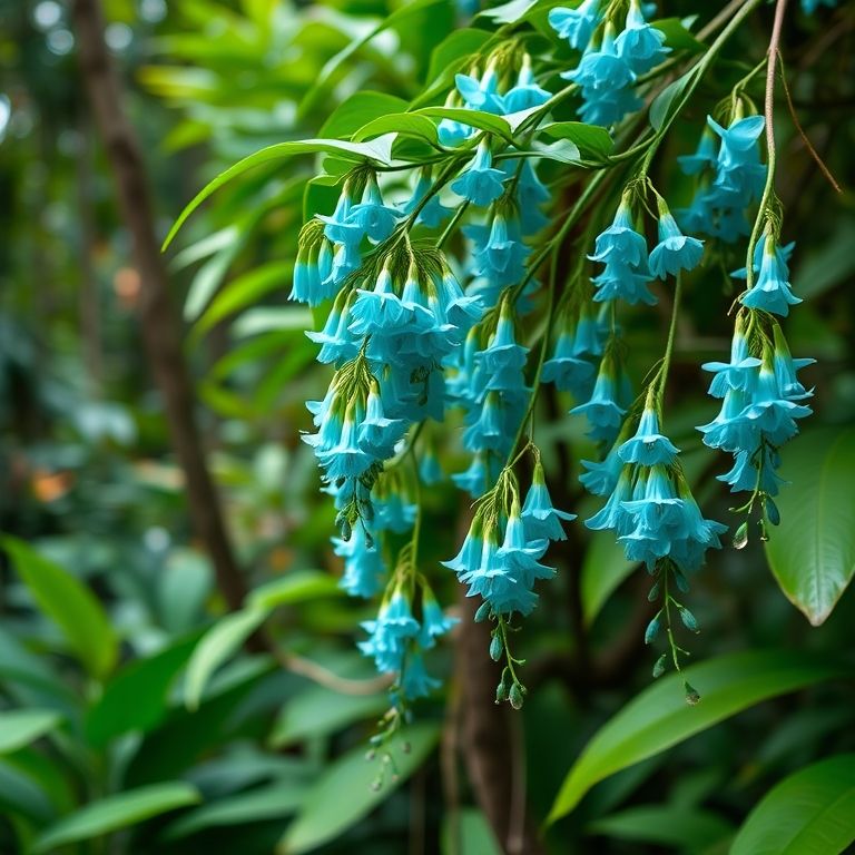 Cacho de Jade em floresta tropical.