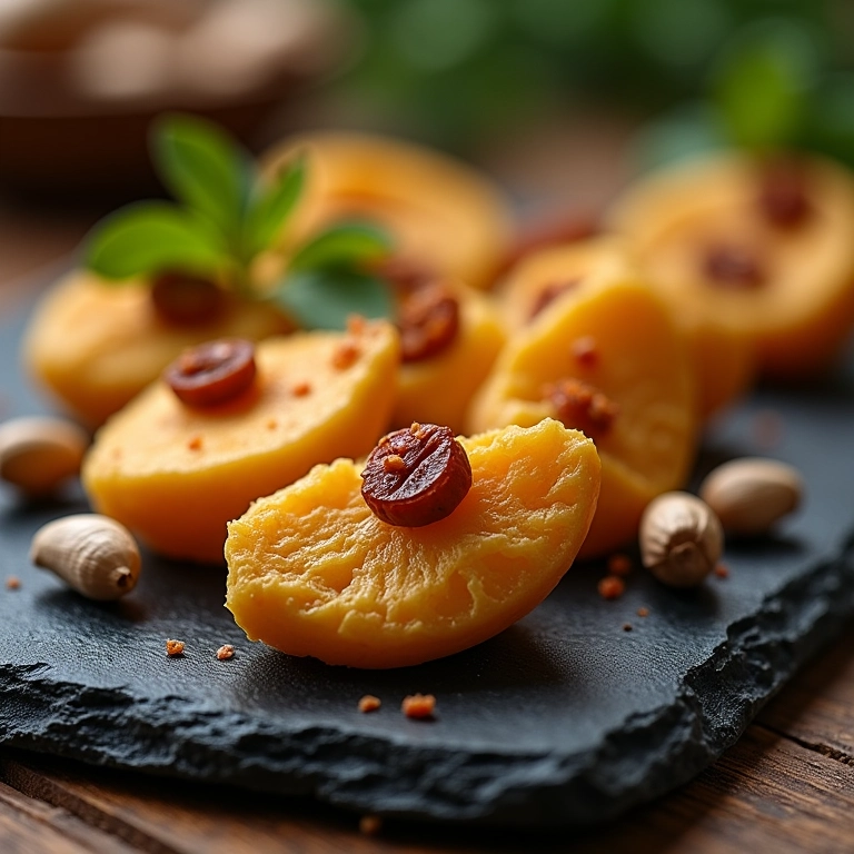 Cajuzinho com castanha de caju em ardósia.