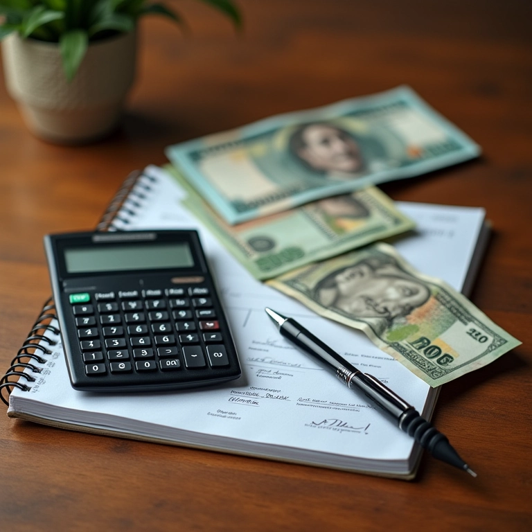 Cálculo do capital de giro ideal com calculadora e notas.