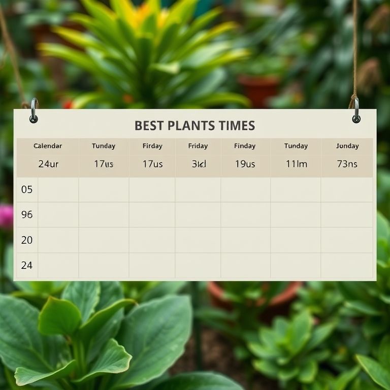 Calendário com a melhor época para plantar.