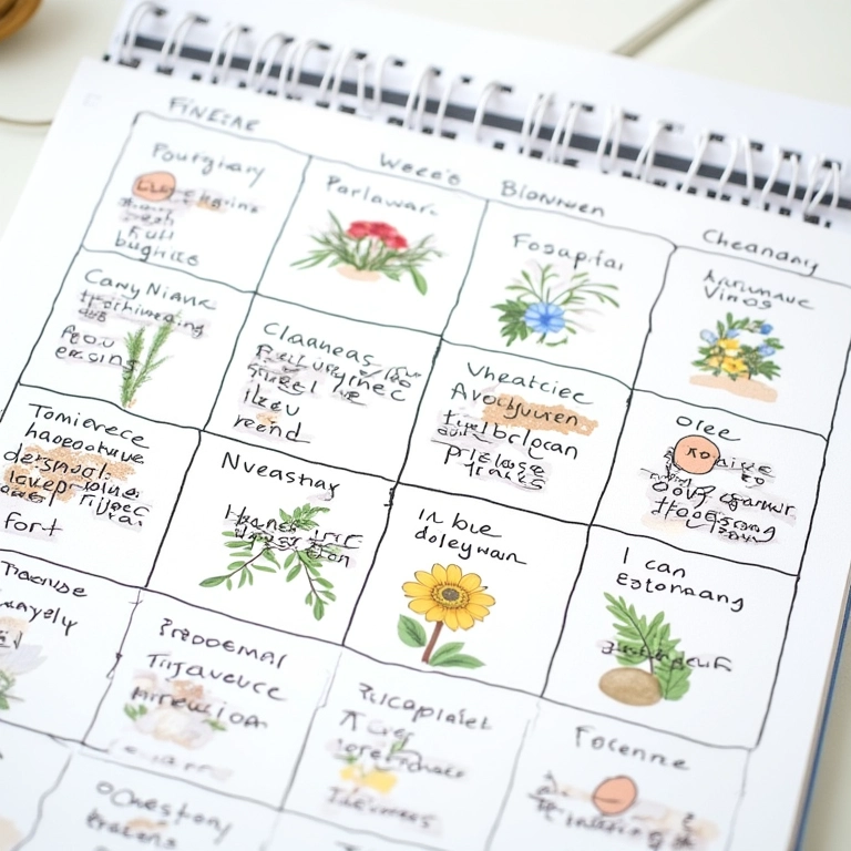 Calendário de rotação de culturas para o ano.