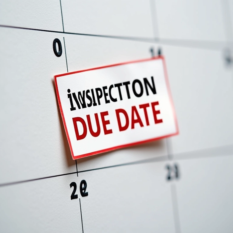 Calendário marcando a data de vencimento da inspeção.