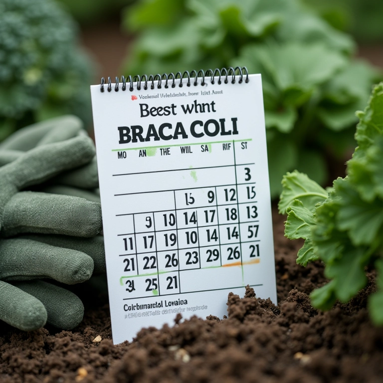 Calendário marcando a melhor época para plantar brócolis.