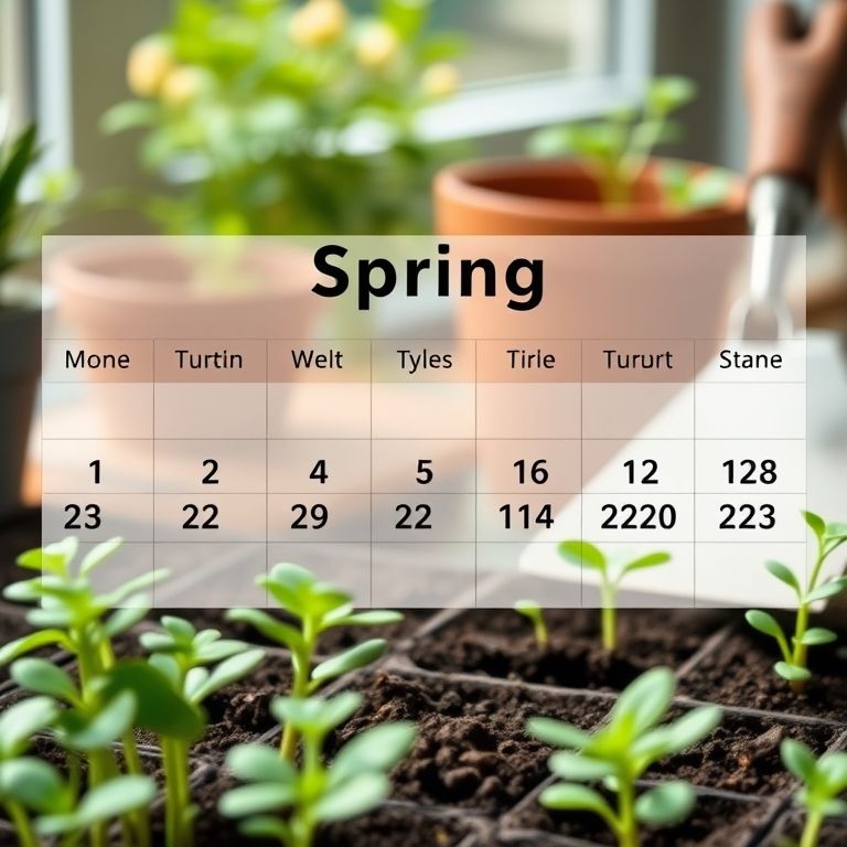 Calendário marcando a primavera, melhor época para plantar almeirão.