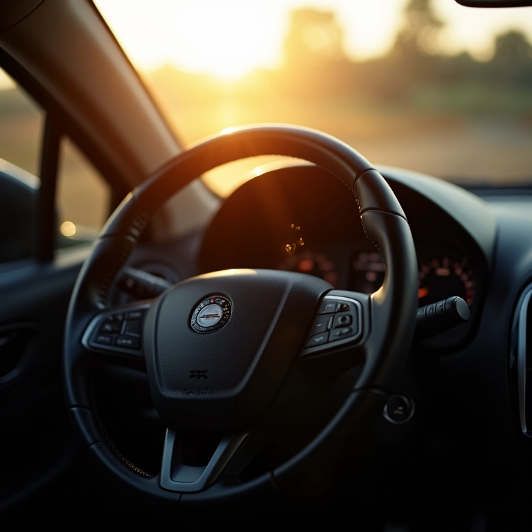 Calor excessivo danificando o volante do carro.