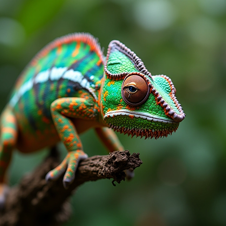 Camaleão se adaptando, simbolizando flexibilidade às mudanças.