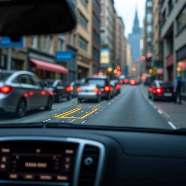Câmera de ré com sensor de estacionamento alertando sobre obstáculos.