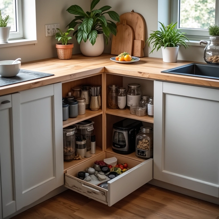 Canto alemão com espaço de armazenamento extra sob o banco.