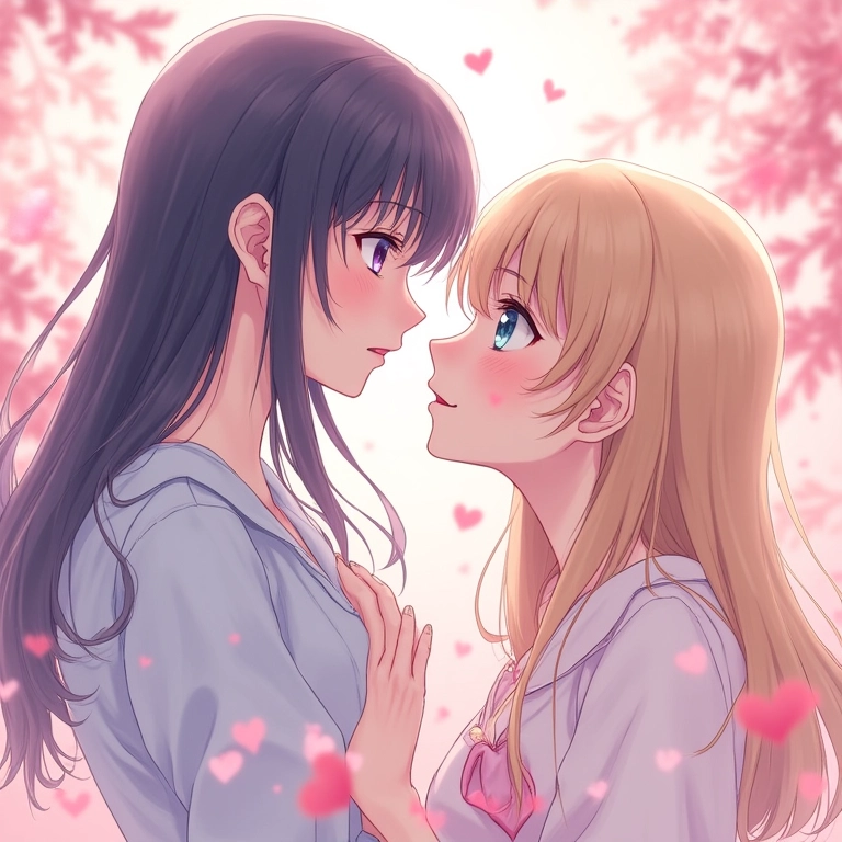 Capa de mangá Shojo com cena romântica, cores pastel e personagens femininas expressivas.