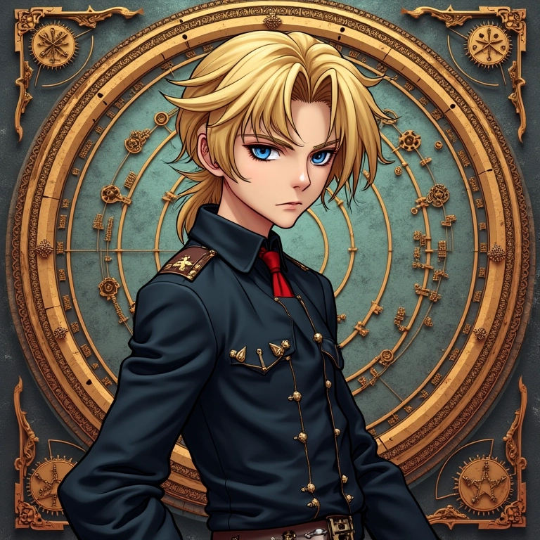 Capa do mangá Fullmetal Alchemist com círculo de alquimia e Edward Elric.