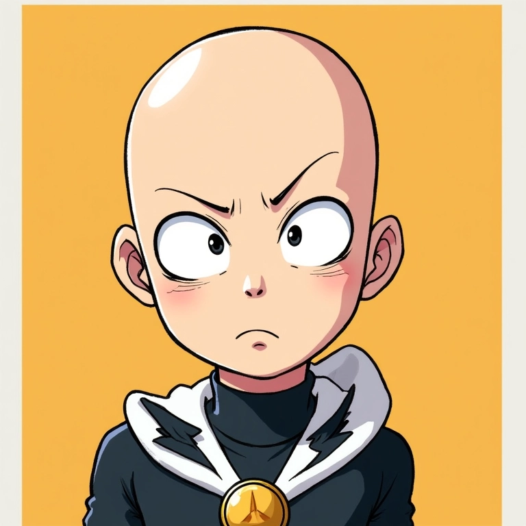 Capa do mangá One-Punch Man com o rosto de Saitama e expressão humorística.