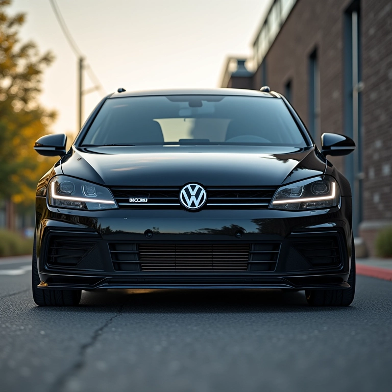 Carro com suspensão rebaixada.