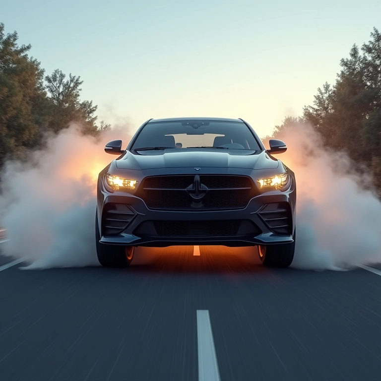 Carro de tração dianteira acelerando em uma pista.
