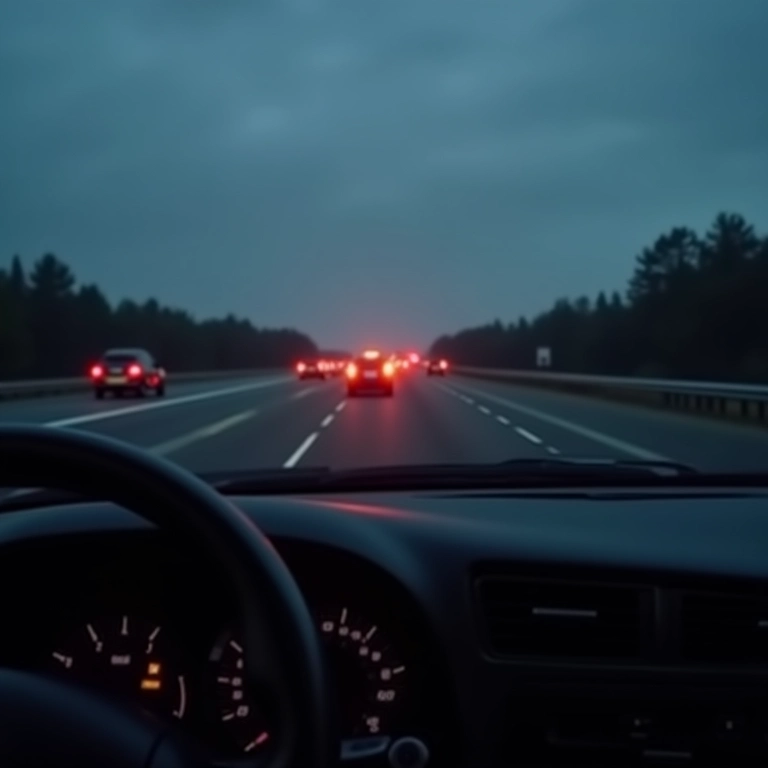 Carro dirigindo com a luz da bateria acesa no painel.