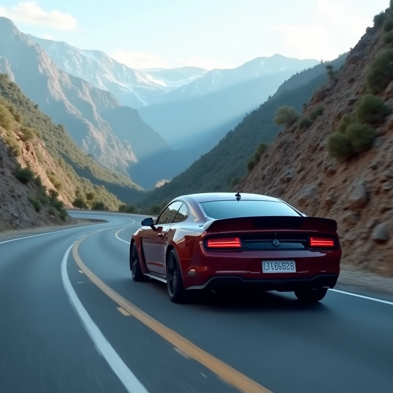 Carro dirigindo com segurança com aerofólio discreto.