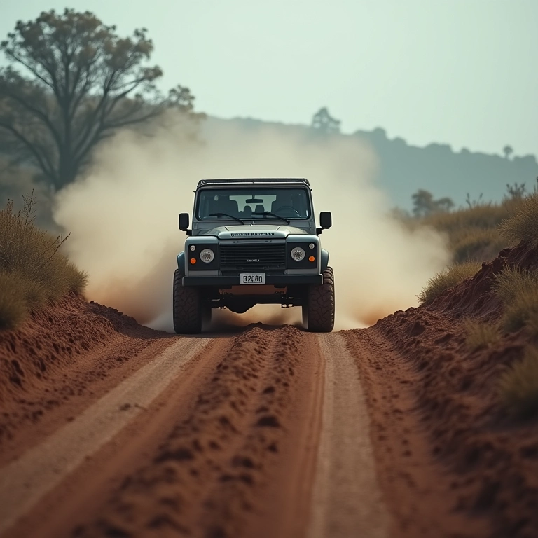 Carro dirigindo em condições severas.