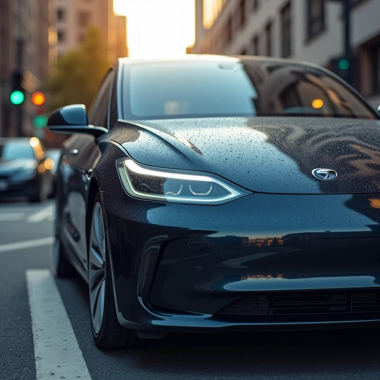 Carro elétrico utilizando freios regenerativos.