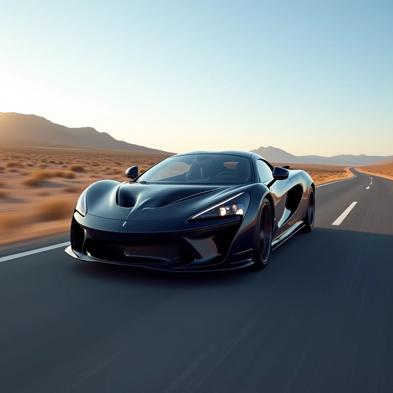 Carro esportivo acelerando com motor turbo.