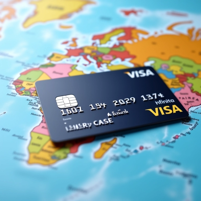 Cartão LATAM Pass Itaú Visa Infinite sobre um mapa mundi com rotas de viagem destacadas, representando oportunidades de viagem.