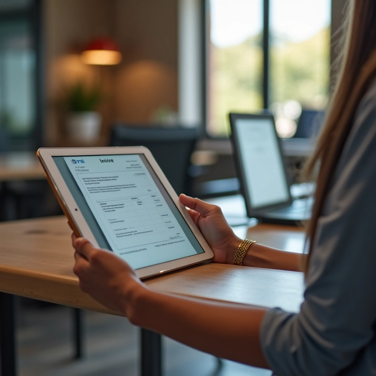 Catador de material reciclável emitindo nota fiscal para cliente.