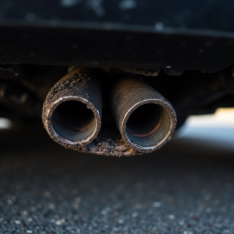 Catalisador de carro danificado, emitindo poluição.