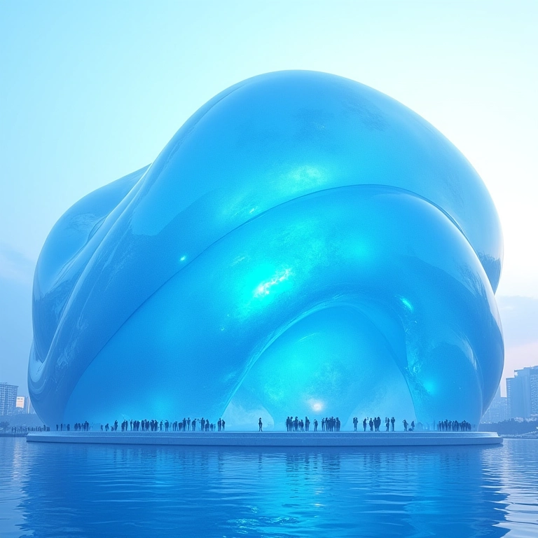 Centro Aquático Nacional de Pequim (Cubo d'Água) com estrutura de bolhas.