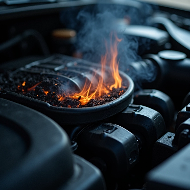 Cheiro de óleo queimado no motor.