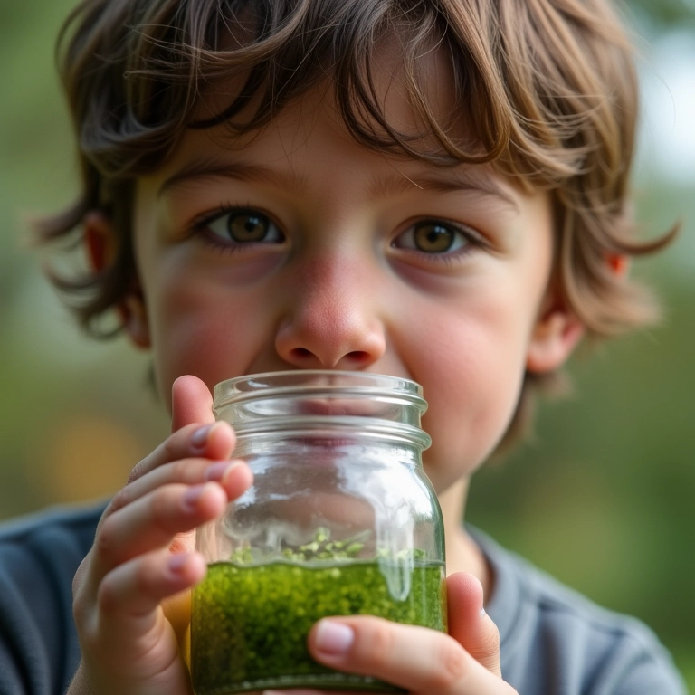 Cheiro do adubo orgânico líquido.