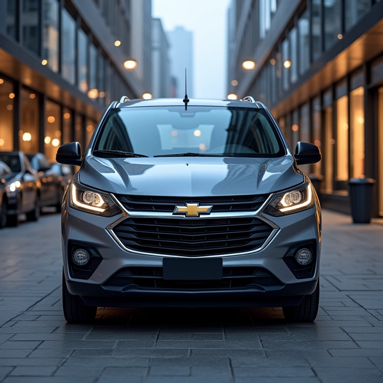 Chevrolet Onix 2025 em ambiente urbano moderno.