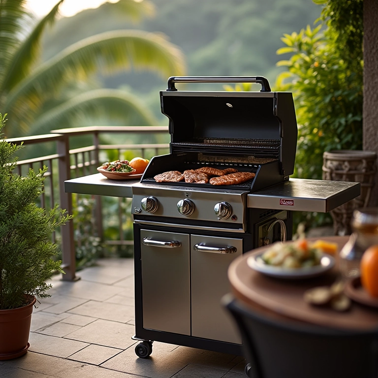 Churrasqueira moderna em varanda gourmet com design brasileiro.