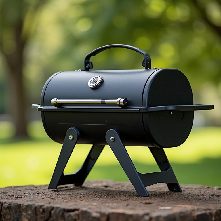 Churrasqueira portátil compacta para churrasco.