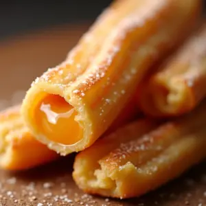 Churros caseiros com doce de leite, crocantes e irresistíveis.