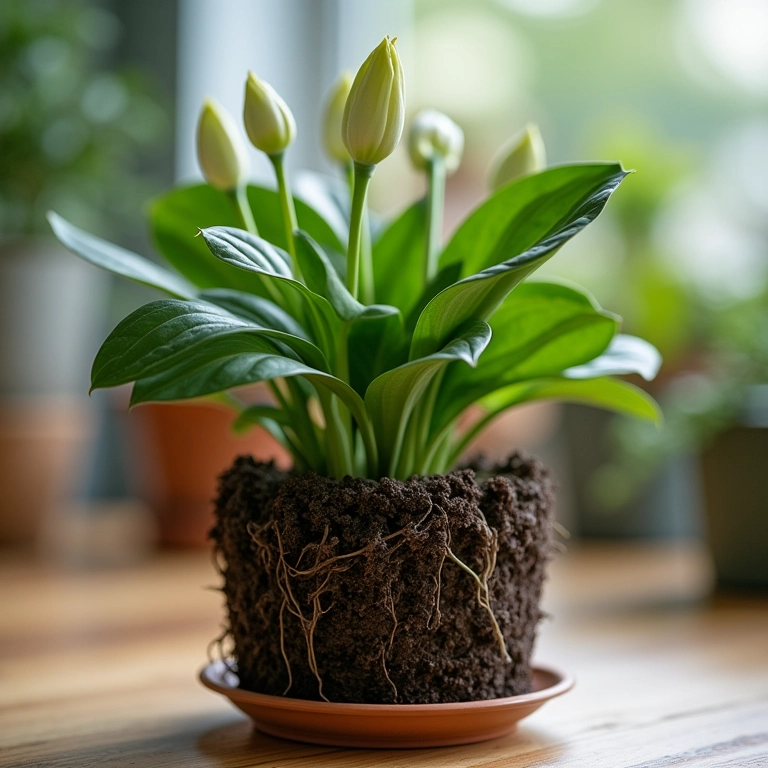 Ciclame em vaso adequado com boa drenagem para raízes saudáveis.