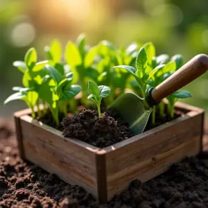 Cinzas de madeira prontas para uso como fertilizante em uma horta orgânica.