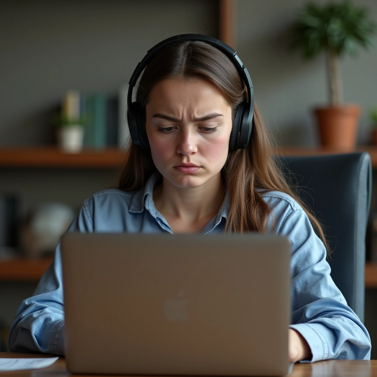 Cliente frustrado em videochamada com suporte ineficiente.