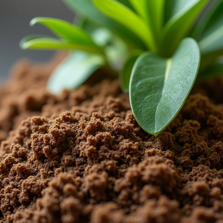 Close-up de substrato bem drenado para antúrio: casca de orquídea, perlita, turfa.