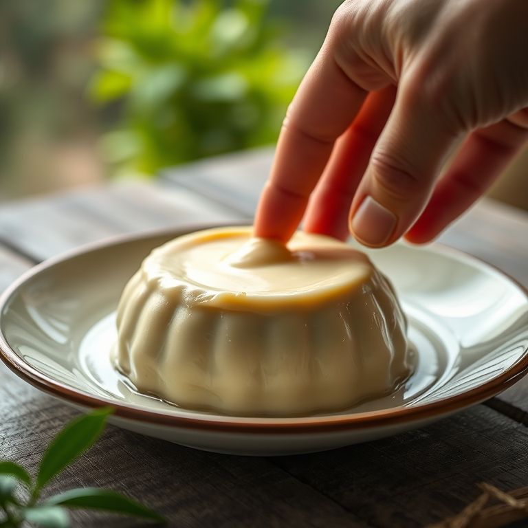 Close-up de um pé de moleque cremoso em um prato, convidativo e delicioso.