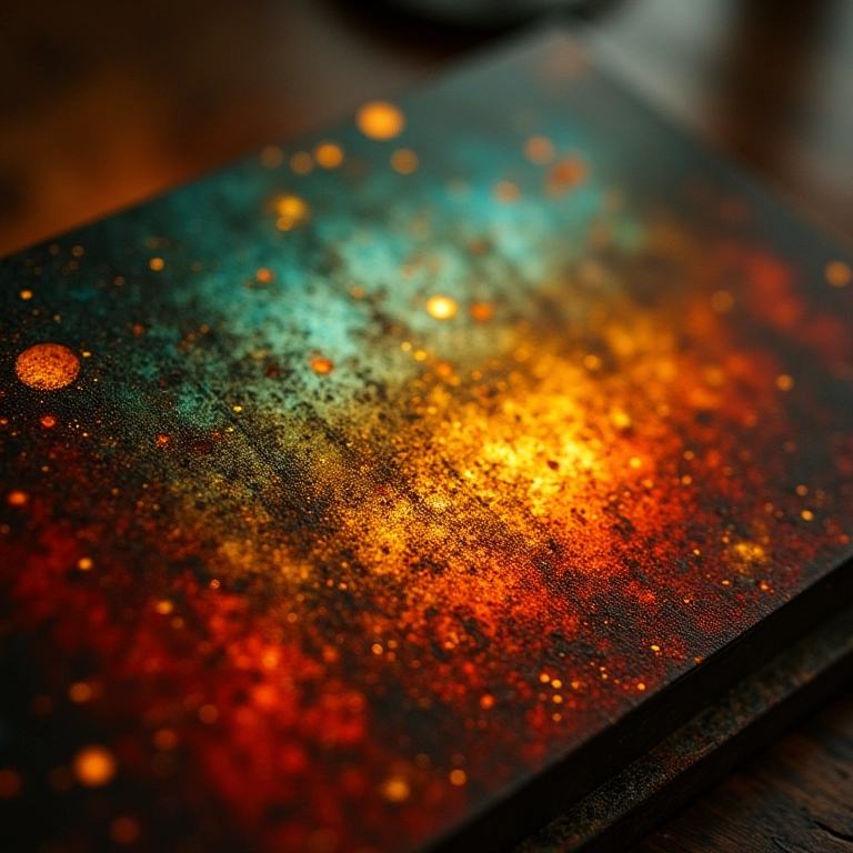 Close-up de uma placa Autocromo Lumière.