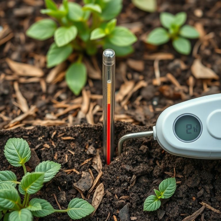 Cobertura morta regulando a temperatura do solo.
