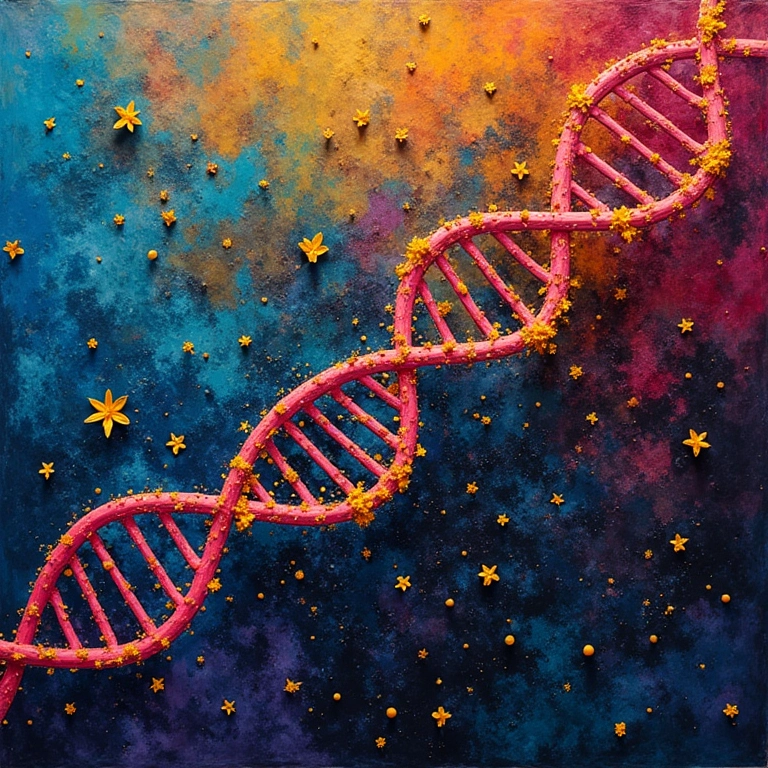 Código genético abstrato, ilustrando componente genético da esquizofrenia.