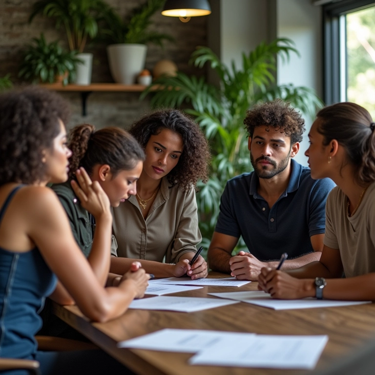 Colaboração intensa entre profissionais diversos em projeto Scrum.