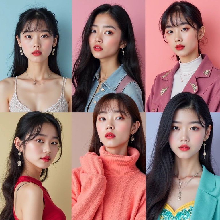 Colagem de estrelas K-pop representando a Onda Hallyu e sua influência global.